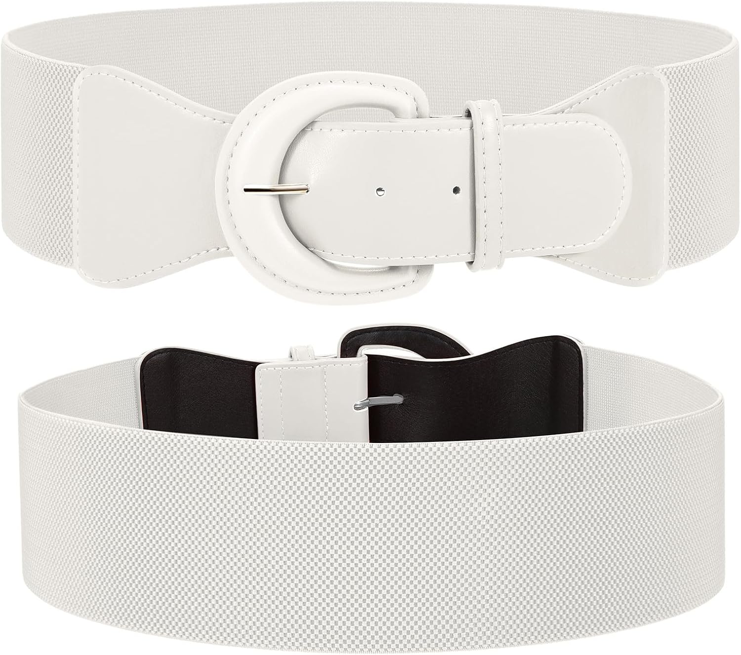 JASGOOD Women Retro Wide Elastic Belt Stretchy Waist Belt, Vintage Chunky Buckle Belts for Dress
