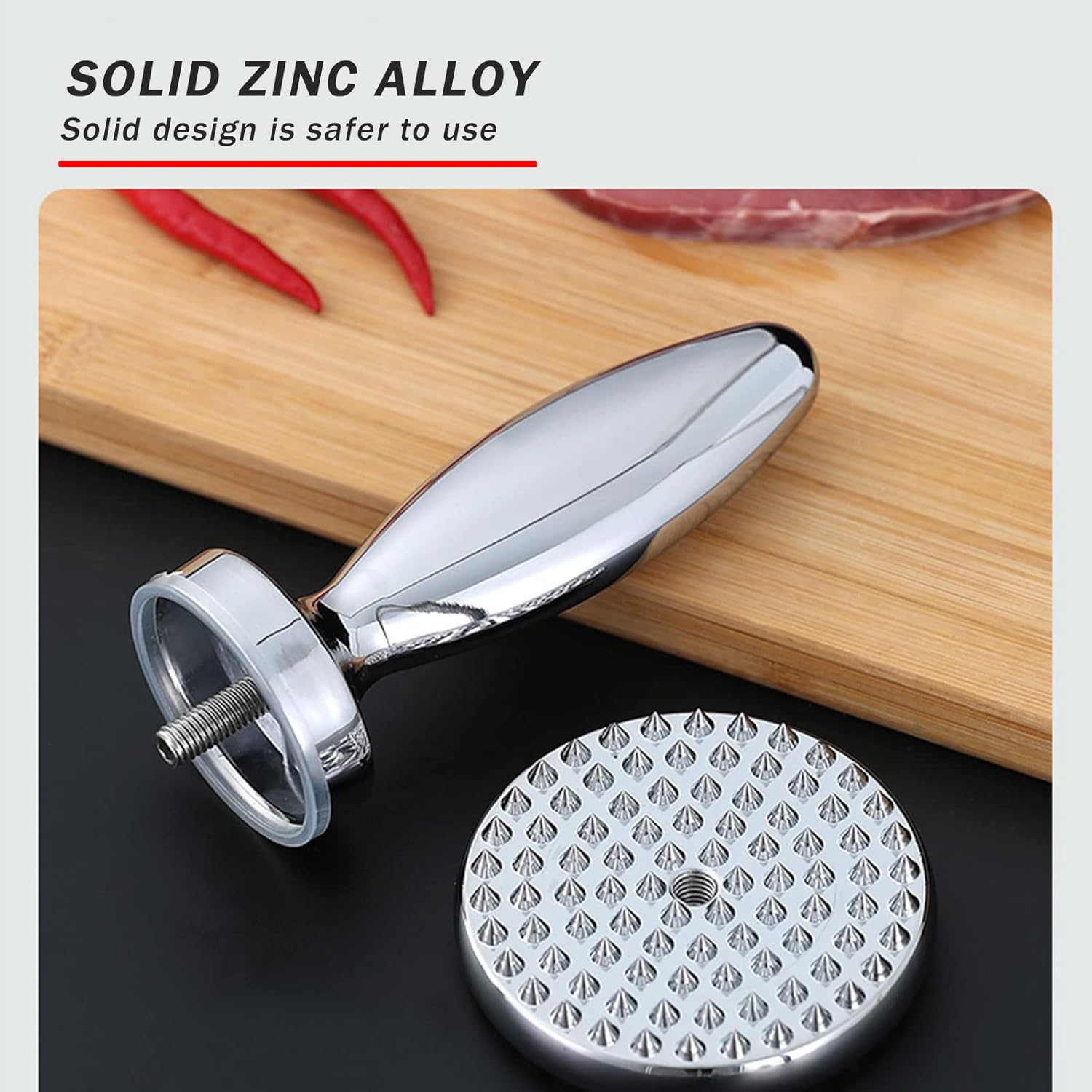 Meat Tenderizer Double-Sided with Needle to Knock Chicken Tenderizer Hammer Large Row Tool to Make Homemade Steak Household