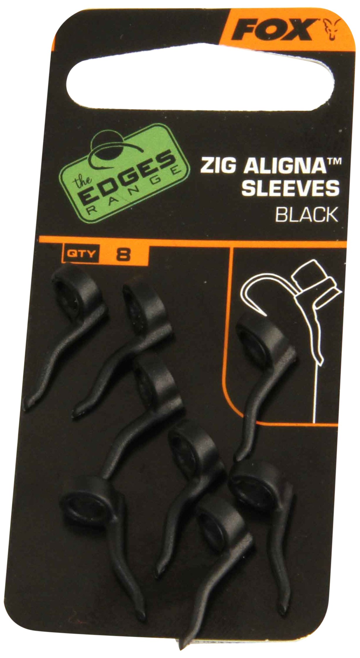 Fox Zig Aligna Sleeves Black Montage Karpfenmontage Angelmontage