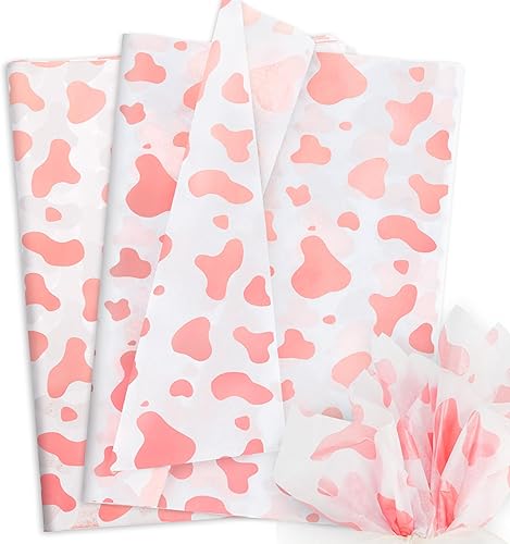 Miniatura 7 de Hi Sasara 50 hojas de papel de seda con estampado de vaca, 14 x 20 pulgadas, papel de seda con estampado de vaca para bolsas de regalo, papel de