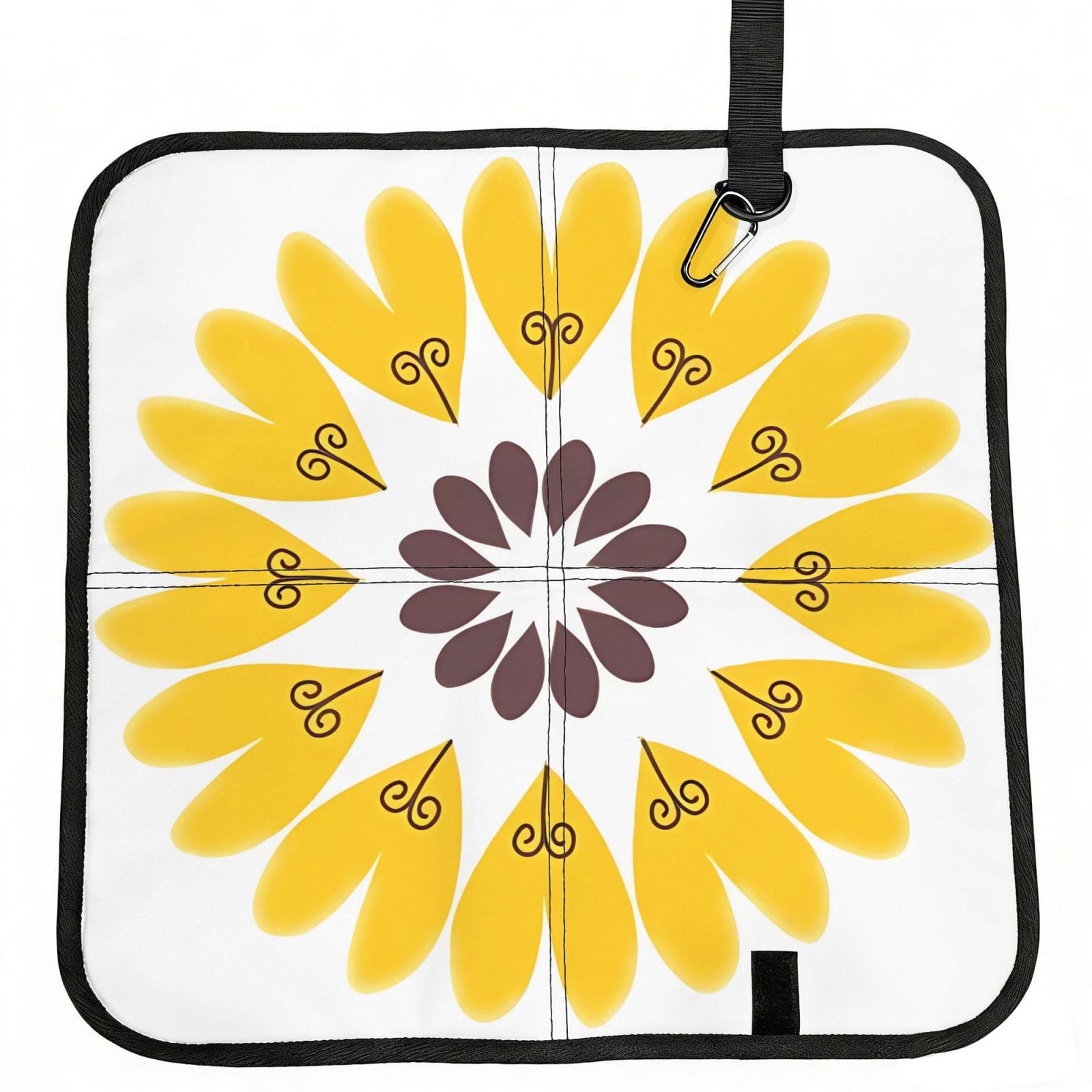WZYCWB Sunflower beauty Foldable Seating Cushion with Carabiner - Stadium Mat for Camping, Hiking and Outdoor Activities
