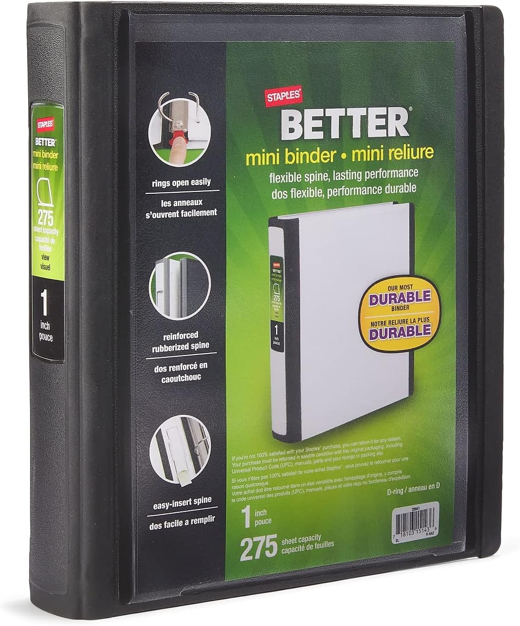 Staples 924529 1-Inch 3-Ring Better Binder Black (20941)
