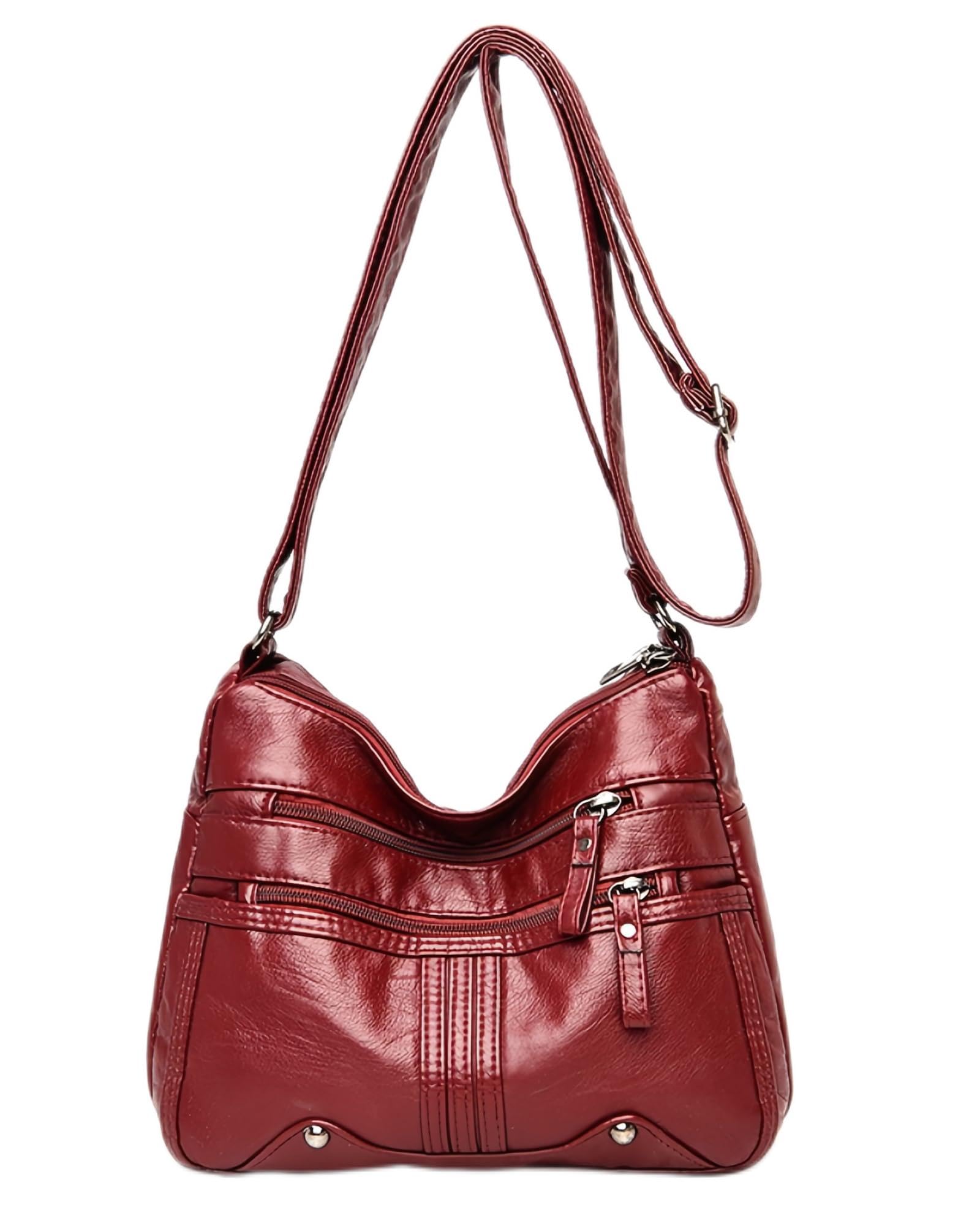 VVVSO Women's Faux Leather Crossbody Multi Functional Shoulder Bag Casual Daypack Travel Bags