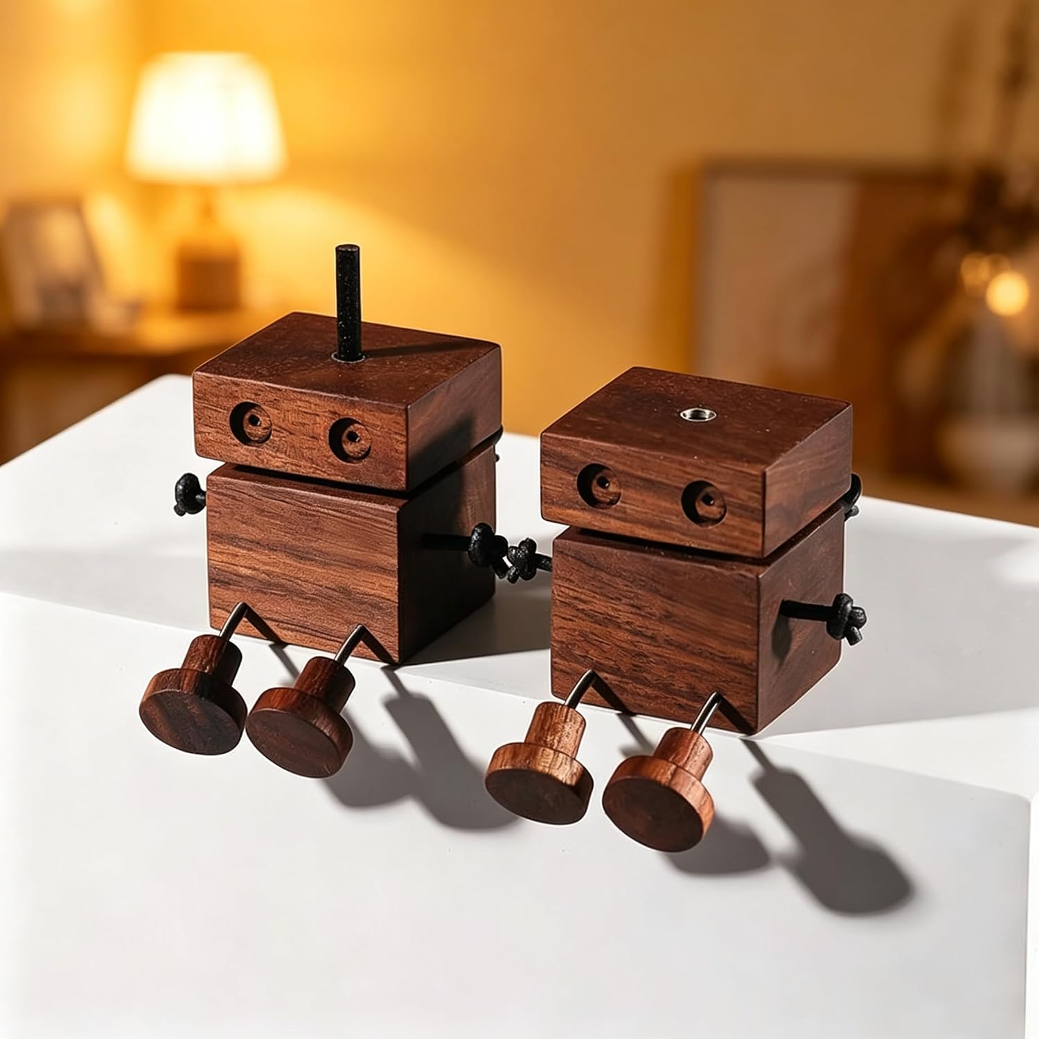 2-in-1 Cute Shaking Wooden Figurine Car Air Freshener, Suitable for car Vents and Dashboards, Reusable,Cute Fun Car Accessory for Woman Men Gift