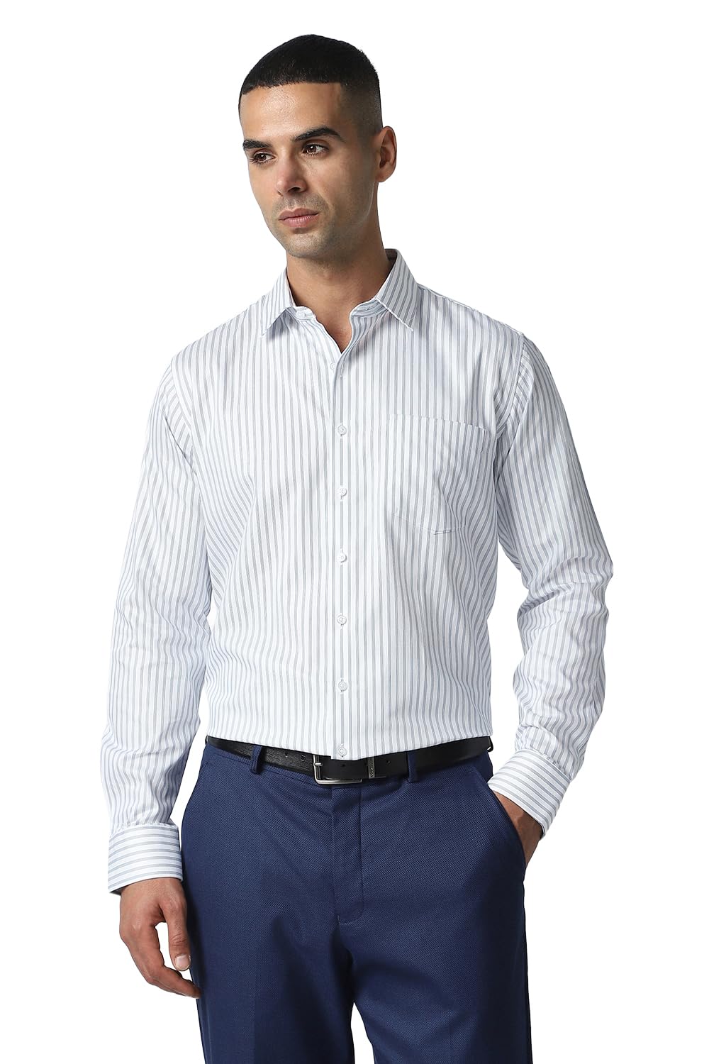 Formal Striped Shirt for Men| Premium Cotton| Full Sleeves| Slim Fit |Breathable Fabric-image-0