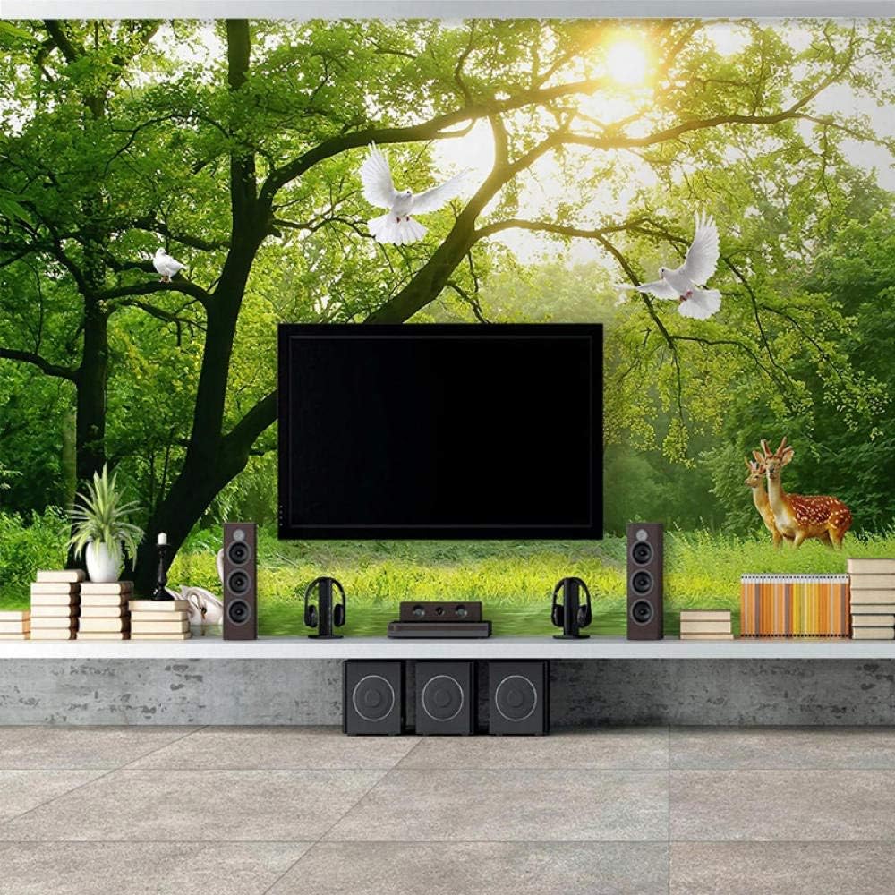 Amttgoyy セール特価品 壁画緑の木の森自然の風景3d不織壁紙壁画モダ ンなリビングルームレストランの装飾壁画 450x315cm Amttgoyy セール特価品 壁画緑の木の森自然の風景3d不織壁紙壁画モダ ンなリビングルームレストランの装飾壁画 450x315cm