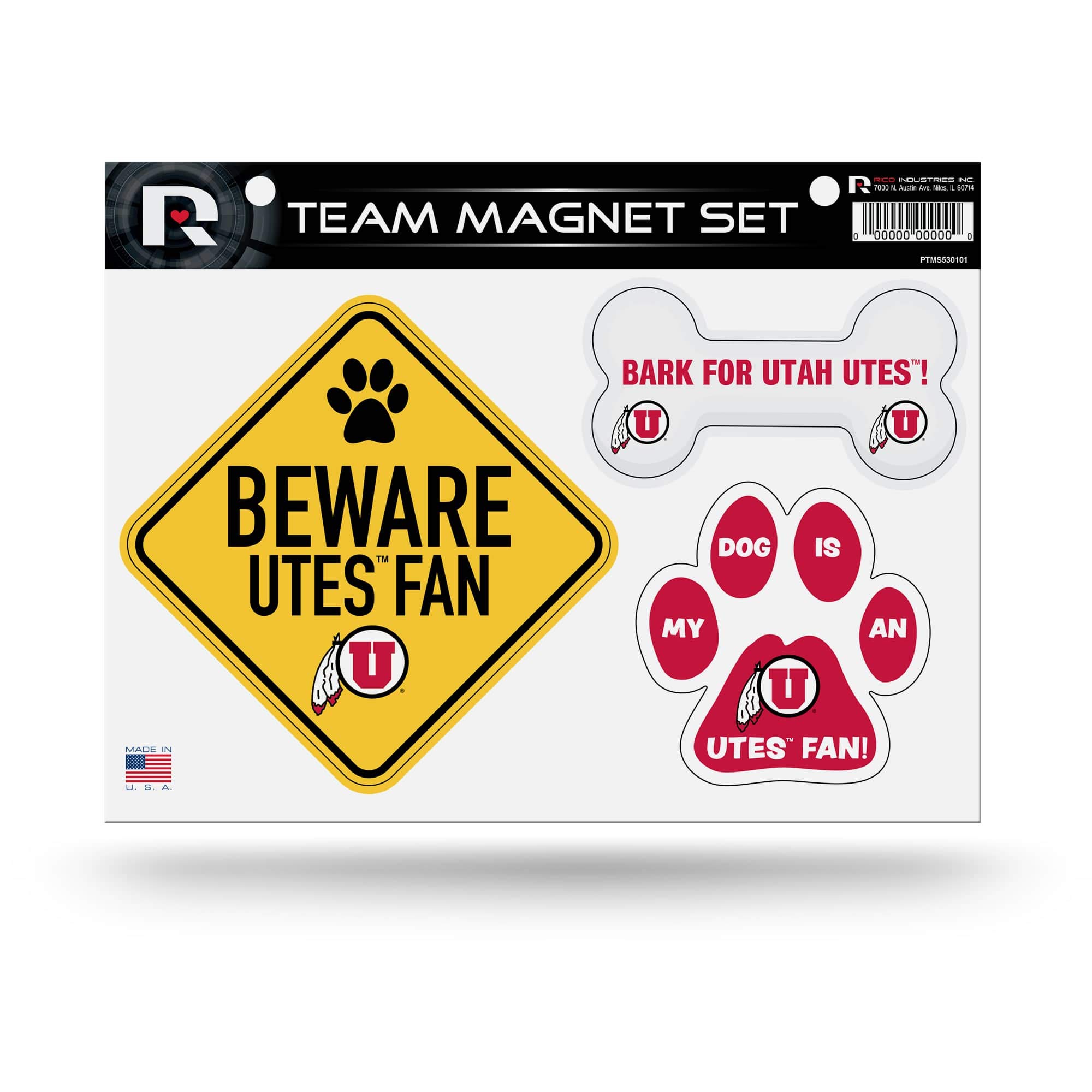 Rico NCAA Utah University Pet Themed Team Magnet Sheet