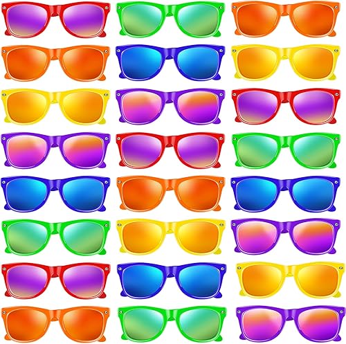 Paquete de 1224 gafas de sol de neón para fiesta, al por mayor de los años 80, regalos de fiesta retro a granel, gafas clásicas retro para piscina