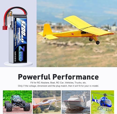 Miniatura 5 de Zeee Batería Lipo de 11.1V 50C 5200mAh 3S con conector T, funda suave para RC Plane DJI Quadcopter RC Avión RC Helicóptero RC Coche Camión Barco (2