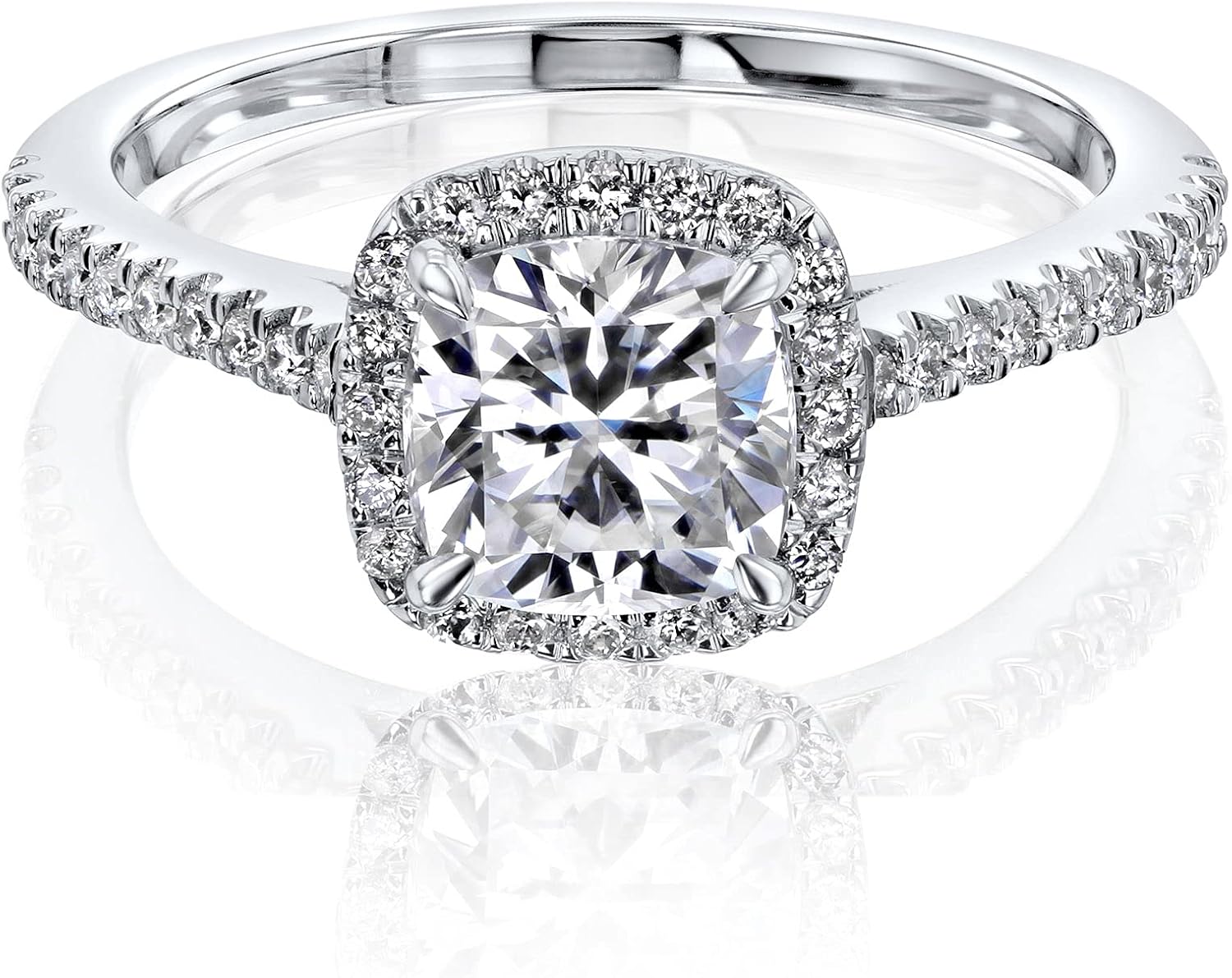 Kobelli Cushion Moissanite Floating Halo Ring - white-gold / 6.0 / Forever One D-E-F