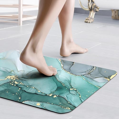 Miniatura 5 de Gibelle Juego de 2 alfombras de baño superabsorbentes, de secado rápido, con parte trasera de goma antideslizante, para bañera, ducha y fregadero
