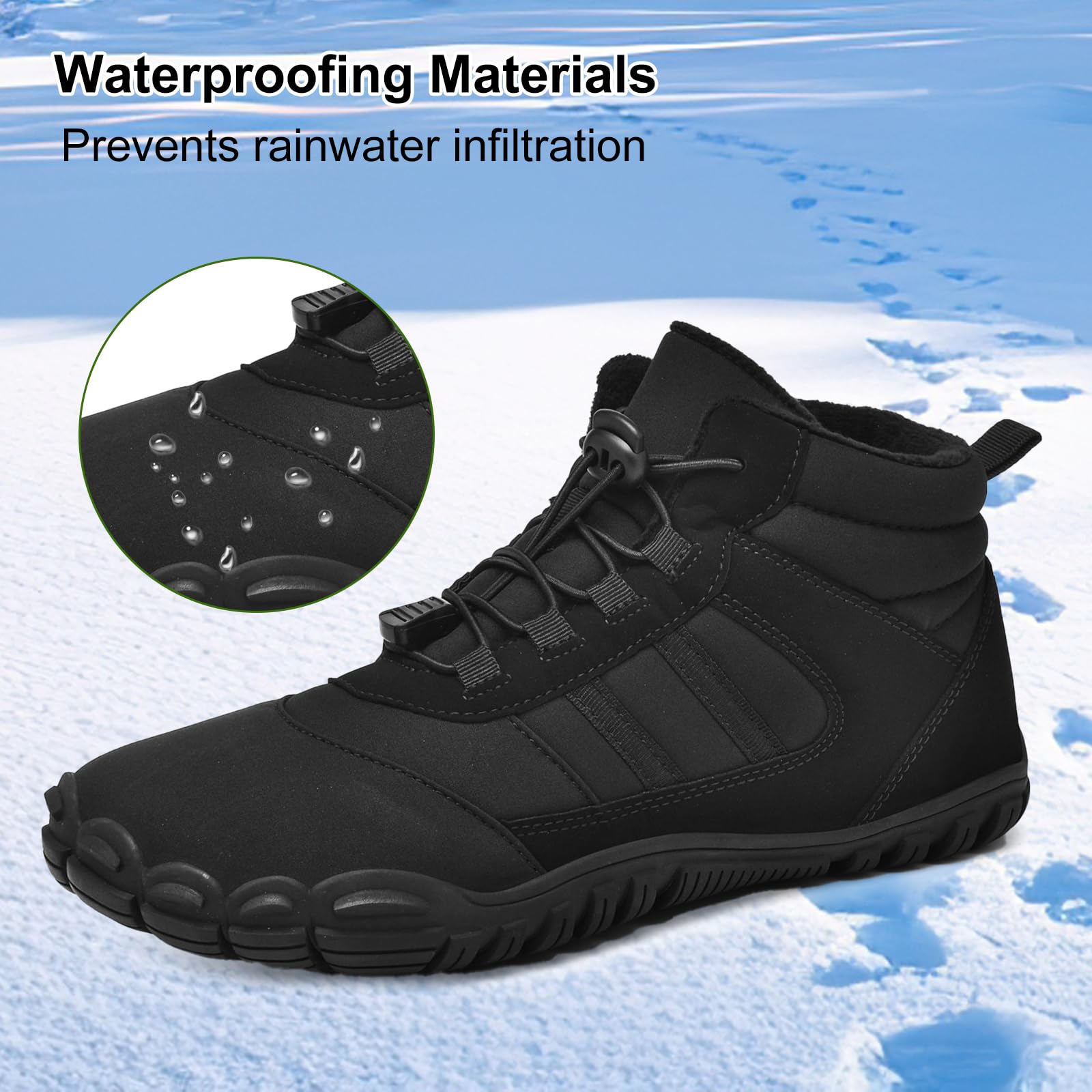 AONETIGER Winter Barfußschuhe Herren Damen Breite Zehenbox Gr.36-48EU
