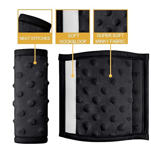 Miniatura 4 de Pro Goleem Fundas de correa de asiento de automóvil para bebés, suaves correas de asiento de automóvil, almohadillas de hombro para todos los