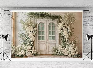 Kate Flower Brick Wall Photography Backdrop Photo Studio Background Microfiber Textured Photo Backdrop Wedding Photo Booth Props 7x5ft/2.2x1.5m