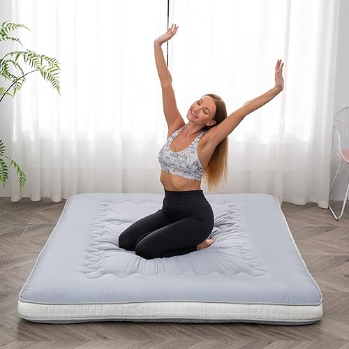 Miniatura 52 de Dr.Futon Colchón de futón japonés extra grueso plegable enrollable para invitados, tumbona y Tavel Beige,Negro,Azul,Grisoscuro,Rosa,Plateado,