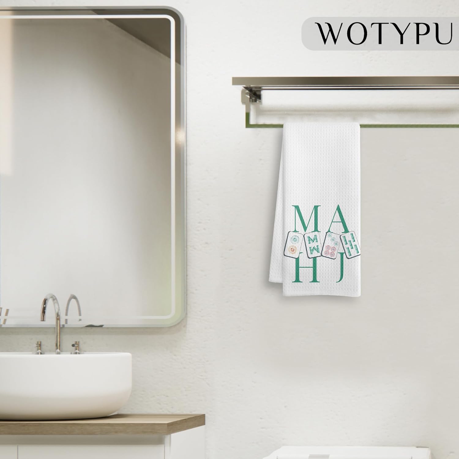 Mahjong Gifts Kitchen Towels, Mah Jong Lovers Gifts Dish Tea Towel, Mahjong Gift for Women Men Hand Towels for Bathroom Decor, Funny Bathroom Kitchen Decor, 16X24 Inch - Image 5