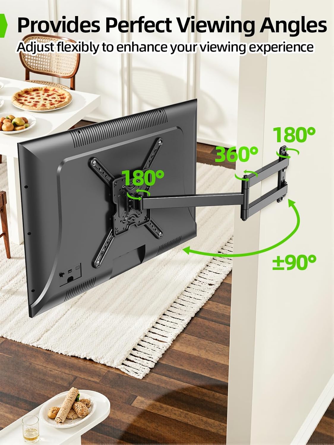 USX MOUNT Long Arm TV Wall Mount for Most 32-65 Inch TVs, 29 Inch Long Extension TV Mount Swivel and Tilt, Full Motion Corner Wall Mount Tv Bracket Fit Max VESA 400 x 400mm, Up to 80 lbs