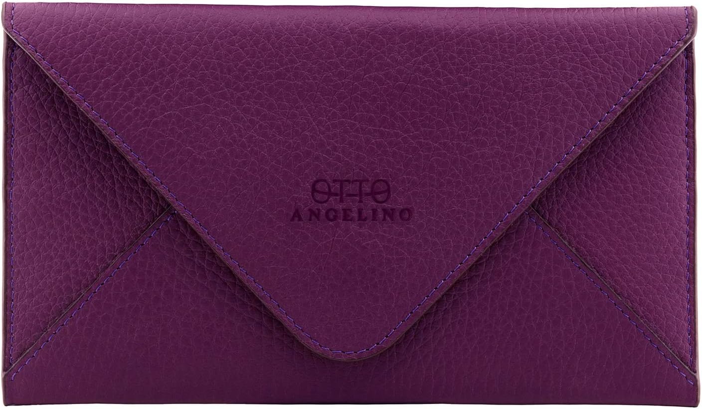 Otto Angelino Slim Genuine Leather Wallet Clutch - Multiple Slots Money, ID, Cards, Smartphone, RFID Blocking - Unisex - Image 4