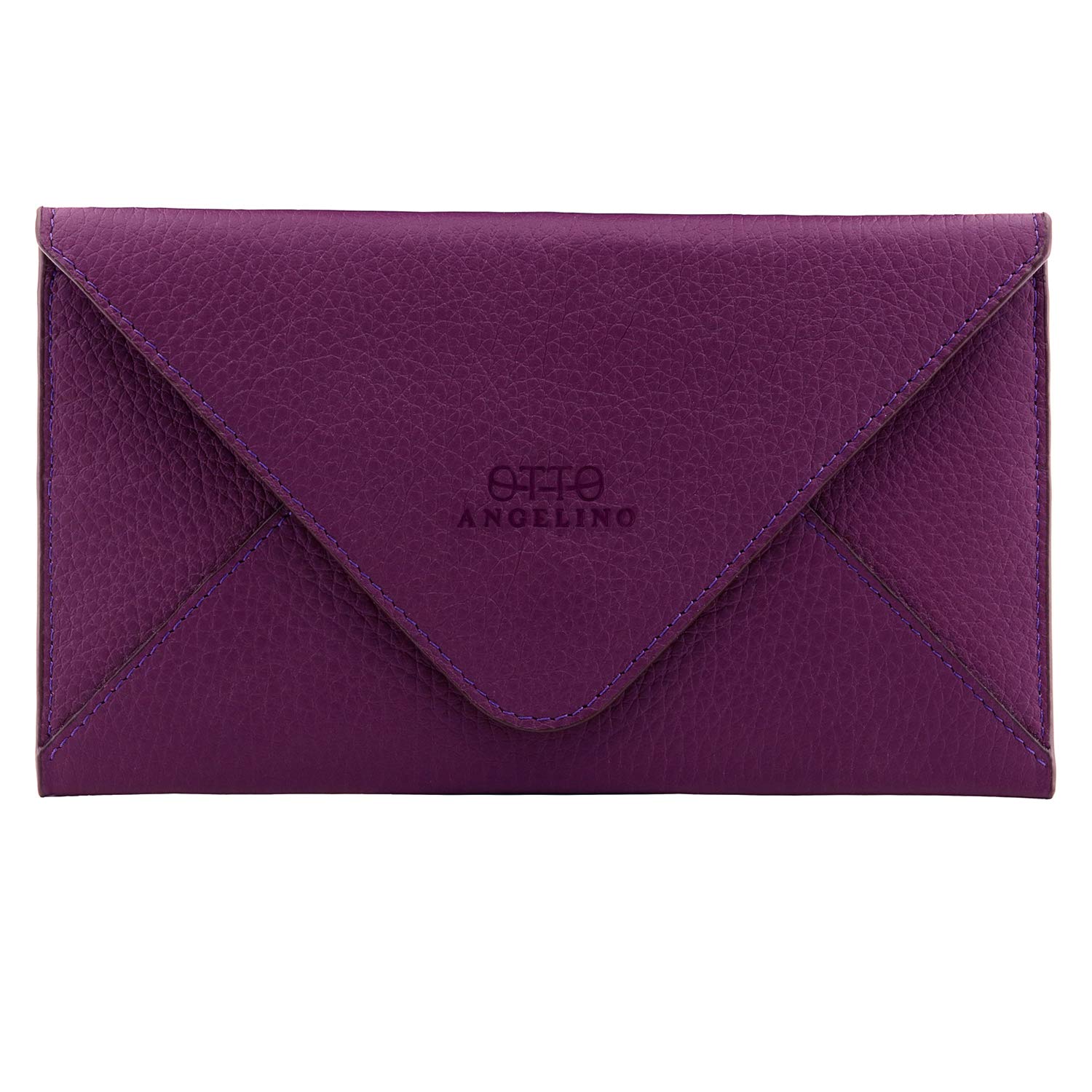 Otto Angelino portafoglio in vera pelle e porta carte di credito - portafolgio da viaggio stile-busta - scompartimenti multipli per denaro, Smartphone - Blocco di RFID - Unisex