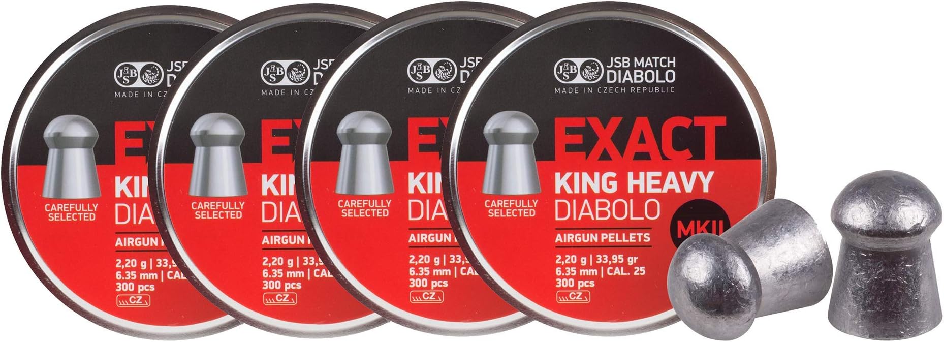 JSB 546287-500 Jumbo Exact Heavy Air Gun Pellets .22 Cal, 18.1 Grains, 500ct, 4 Pack