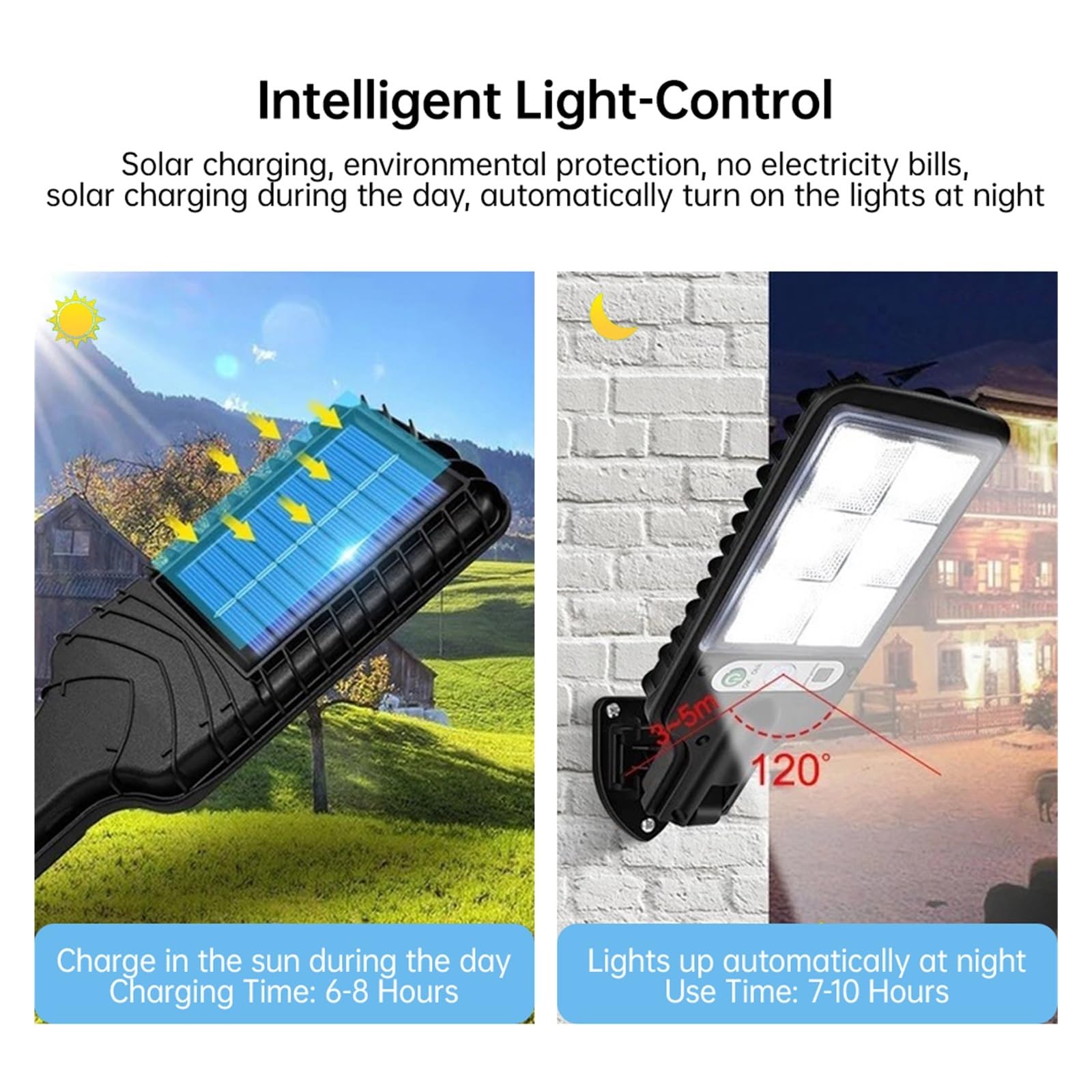 Zewnętrzna lampa solarna, Solar Street Lights Zewnętrzna 5-pakowa lampa słoneczna z 3 trybami światła Wodoodporny czujnik ruchu Kinkiet bezpieczeństwa LED do patio ogrodowego(616-4,5PCS)