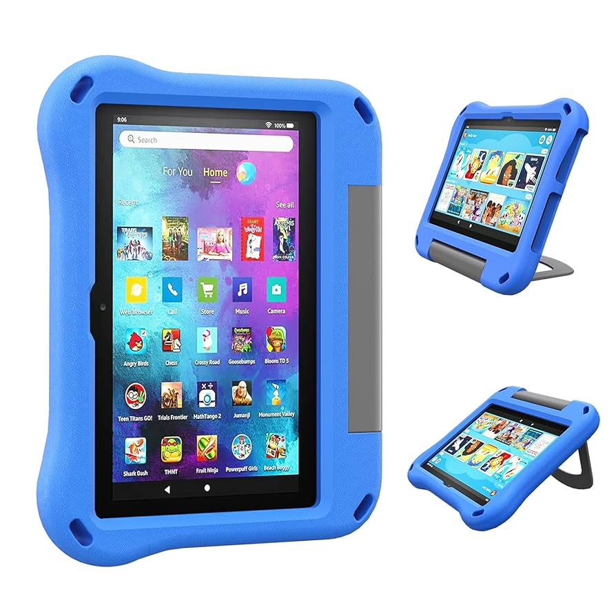 Amazon Kindle kids青 カバー付き 本体 子ども用「Kindle」はコンテンツ1年分付き。Fire HD 10キッズも