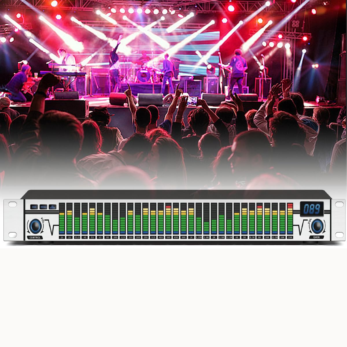 Sonido en directo impecable con el equalizador gráfico para estudios y conciertos