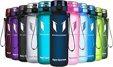 Super Sparrow Sports Water Bottle - 350ml & 500ml & 750ml & 1000ml - Non-Toxic BPA Free & Eco-Friendly Tritan Co-Polyester Plastic - For Running, Gym, Yoga, Outdoors and Camping