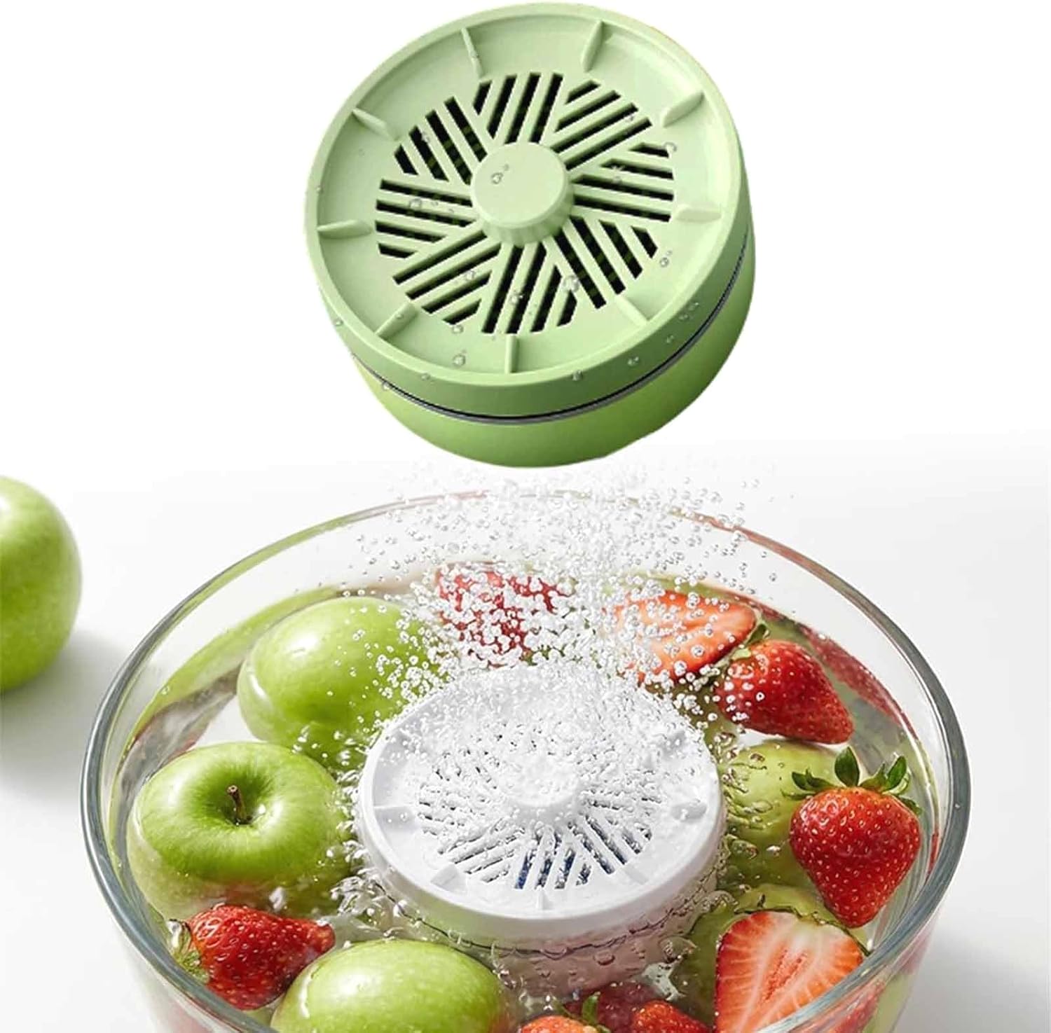 Portable USB Wireless Produce Cleaner with 3-Minute Deep Clean Technology for Fruits, Vegetables, and Seafood - Ideal for Home, Travel, Office (Green Color)