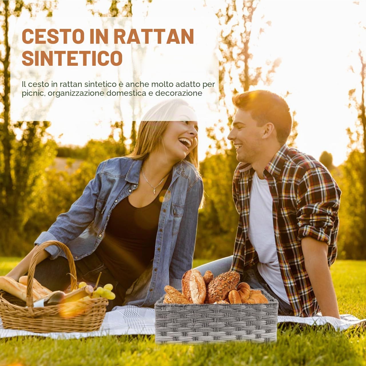 MAGICLULU Cesta Decorativa Multi-funzionale Rattan Imitazione Organizer Da Scrivania Per Casa E Ufficio Portaoggetti Pratico E Resistente Design Elegante Per Interni Per Stoccaggio E Decorazione