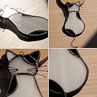 Vista 3 de BOXCASA Decoración de gato para colgar en vitrales, divertidos atrapasoles de vitral, regalos para mamá y amiga