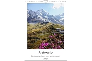 Switzerland 2024 Wall Calendar A4: Scenic Shots of Switzerland with Monthly Overviews