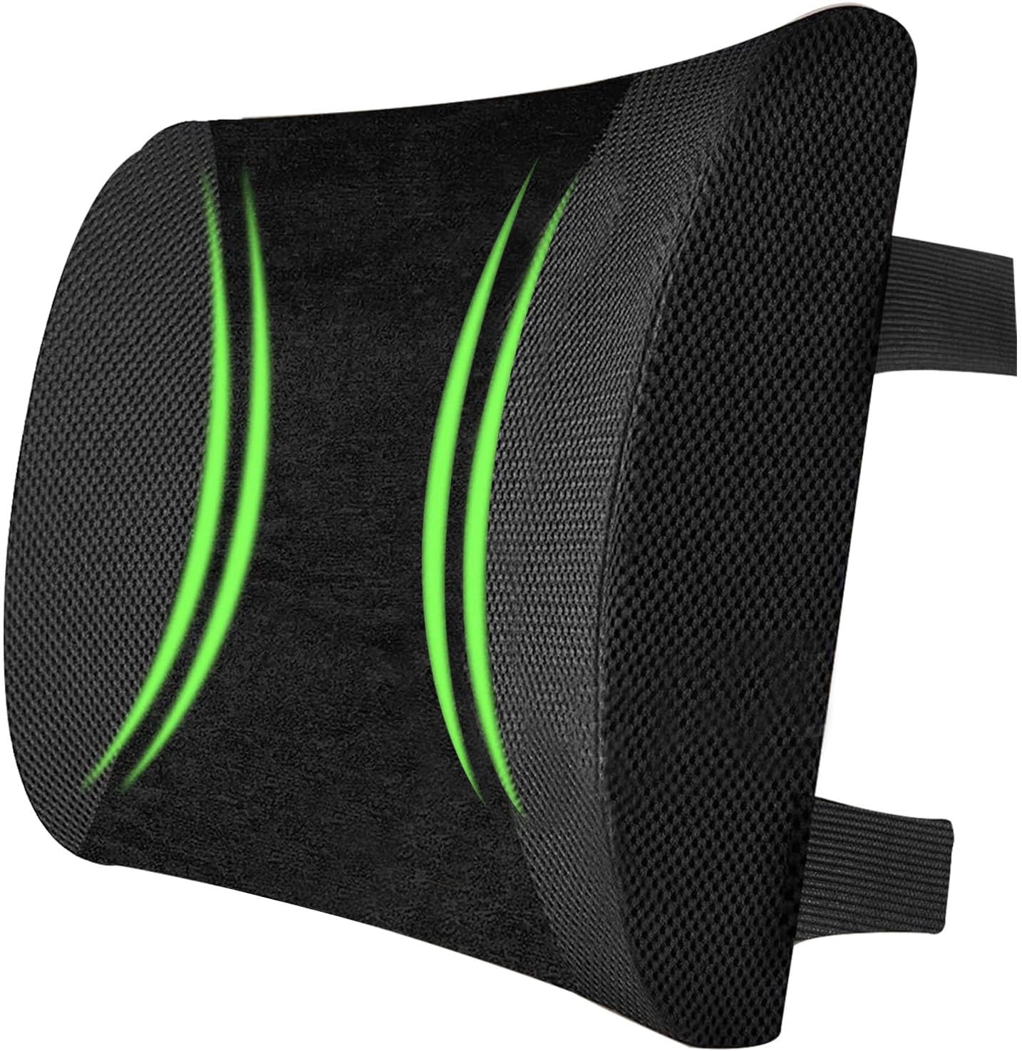 Trajectory Back Support for Chair, Memory Foam Car Seat Office Chair Back Support Cushion, Orthopedic Lumbar Support Back Rest for Back Pain Relief Back Pillow for Sitting Men & Women Black (Lumber)