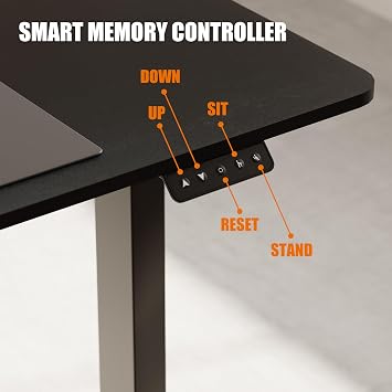 Electric Standing Desk 160x75cm, Height Adjustable Standing Desk Sit Stand Desk Home Office Desk with Memory Intelligent Control Panel/1 Hook/1 Cup Holder (Black Frame+ Black Desktop)