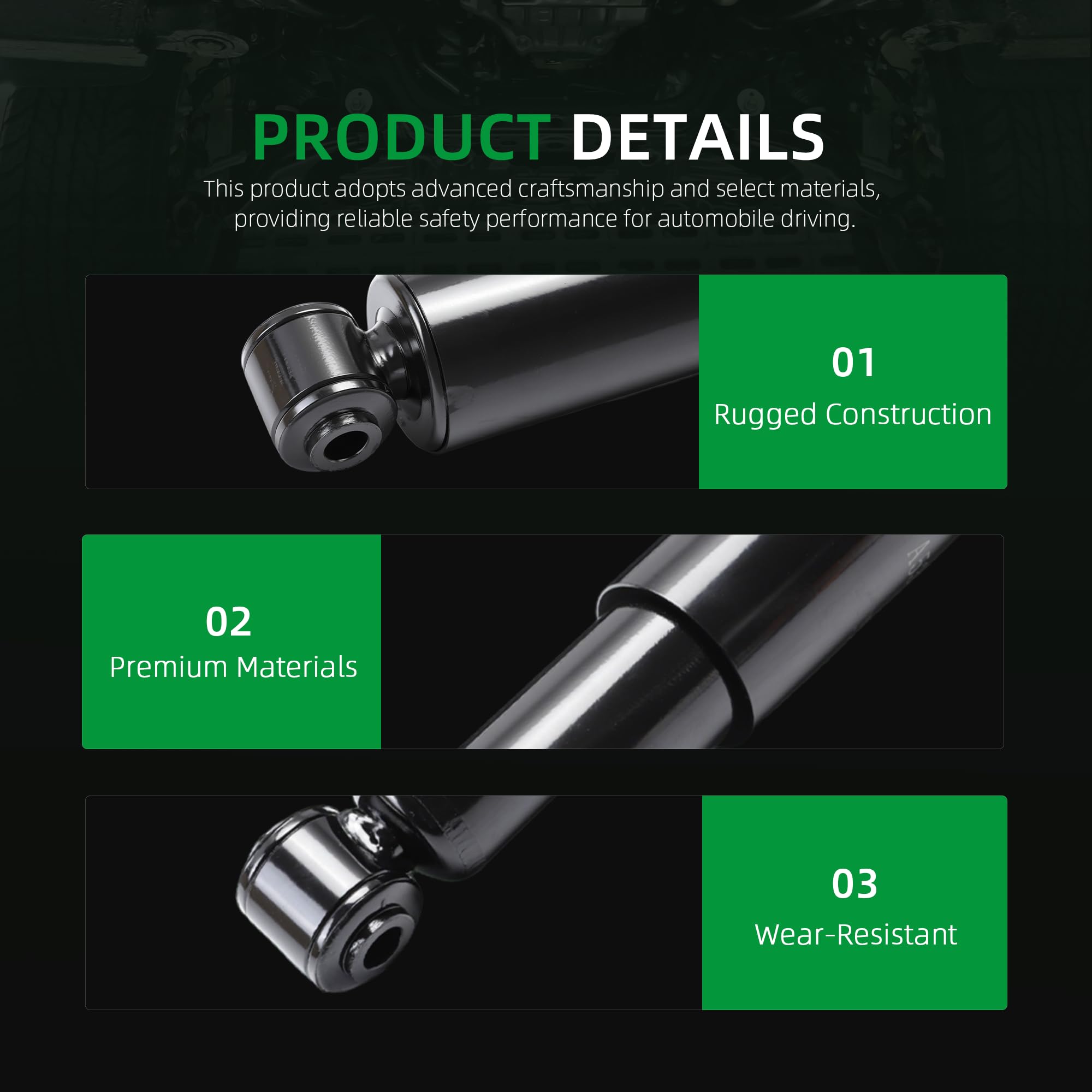 Rear Shock Absorbers Struts, for Chrysler Town & Country 2008-2016, for Dodge Grand Caravan 2008-2018, for Ram C/V 2012-2015, for Routan 2009-2012, 37290, 33190 - 5