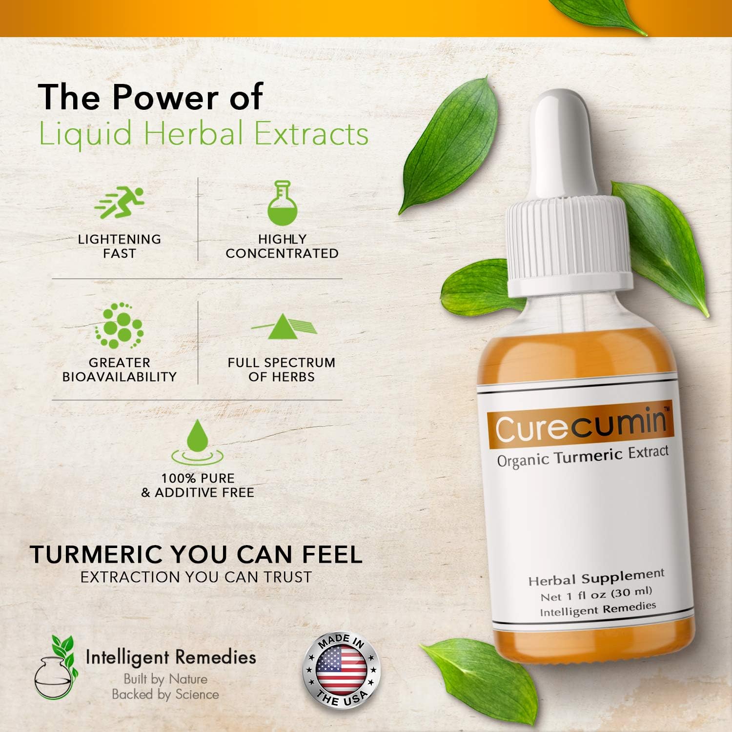 Curecumin Organic Turmeric Curcumin Liquid Extract Herbal Supplements with Natural Ingredients for Inflammatory Support