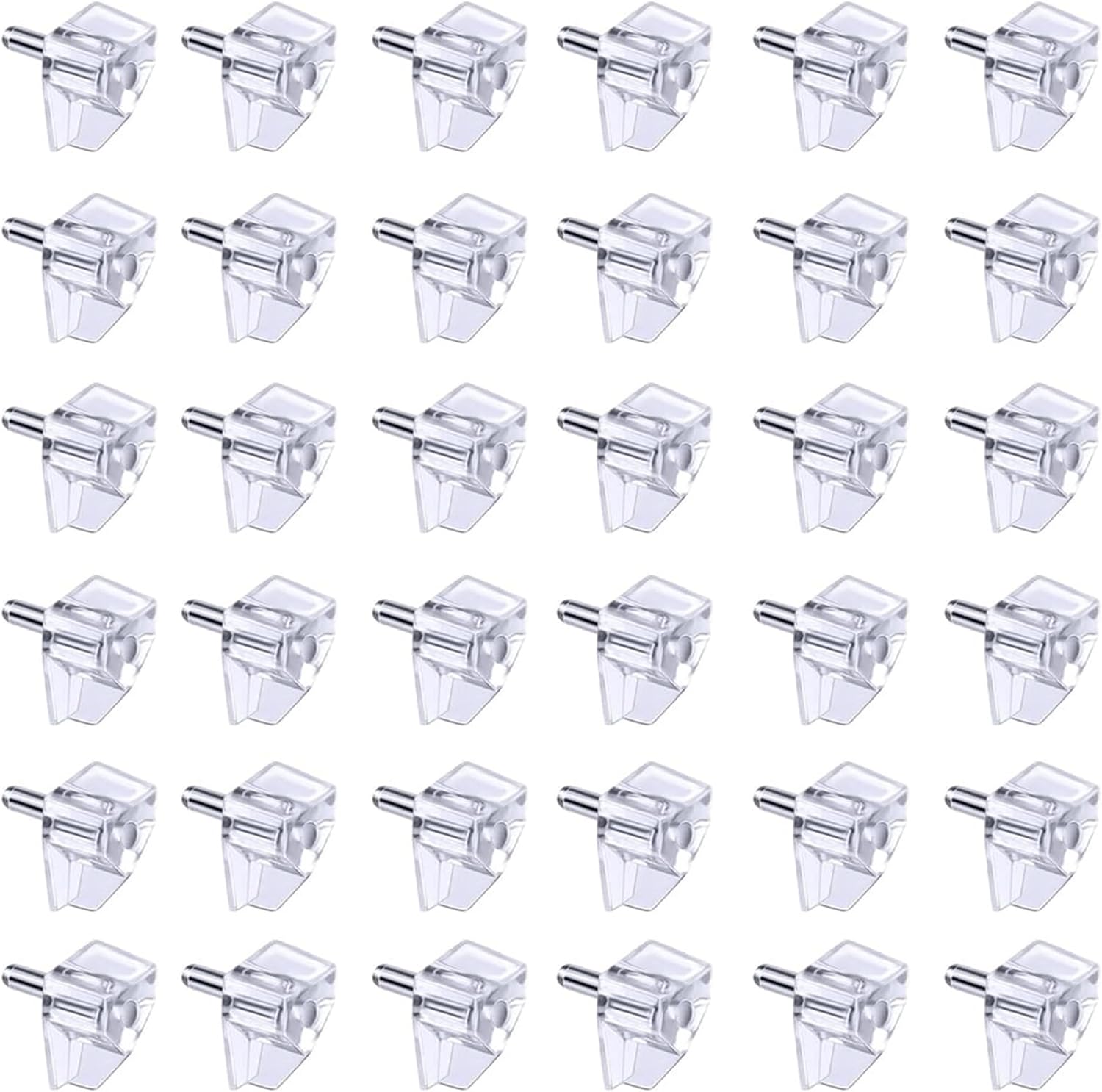 5mm Plastic White Cabinet Shelf Support Pegs, Transparent Cabinet Shelf Pins, Plastic Replacement Peg Cabinet Shelf Holder Pins for Cabinet Furniture Book Shelves, 50Pcs (50, White)