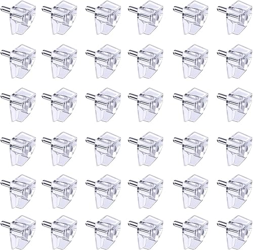 UYTRYEM Pinzas de soporte de plástico transparente de 0.197 in, pasadores de estante de gabinete transparentes, clavijas de repuesto de plástico