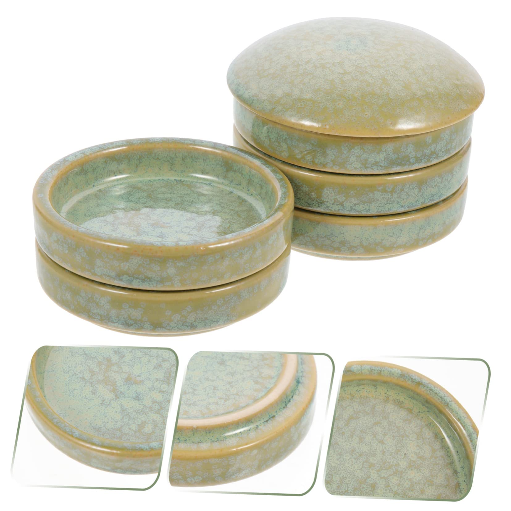 Palette de Peinture en Céramique Verte à Cinq Couches Empilable, 1 Set