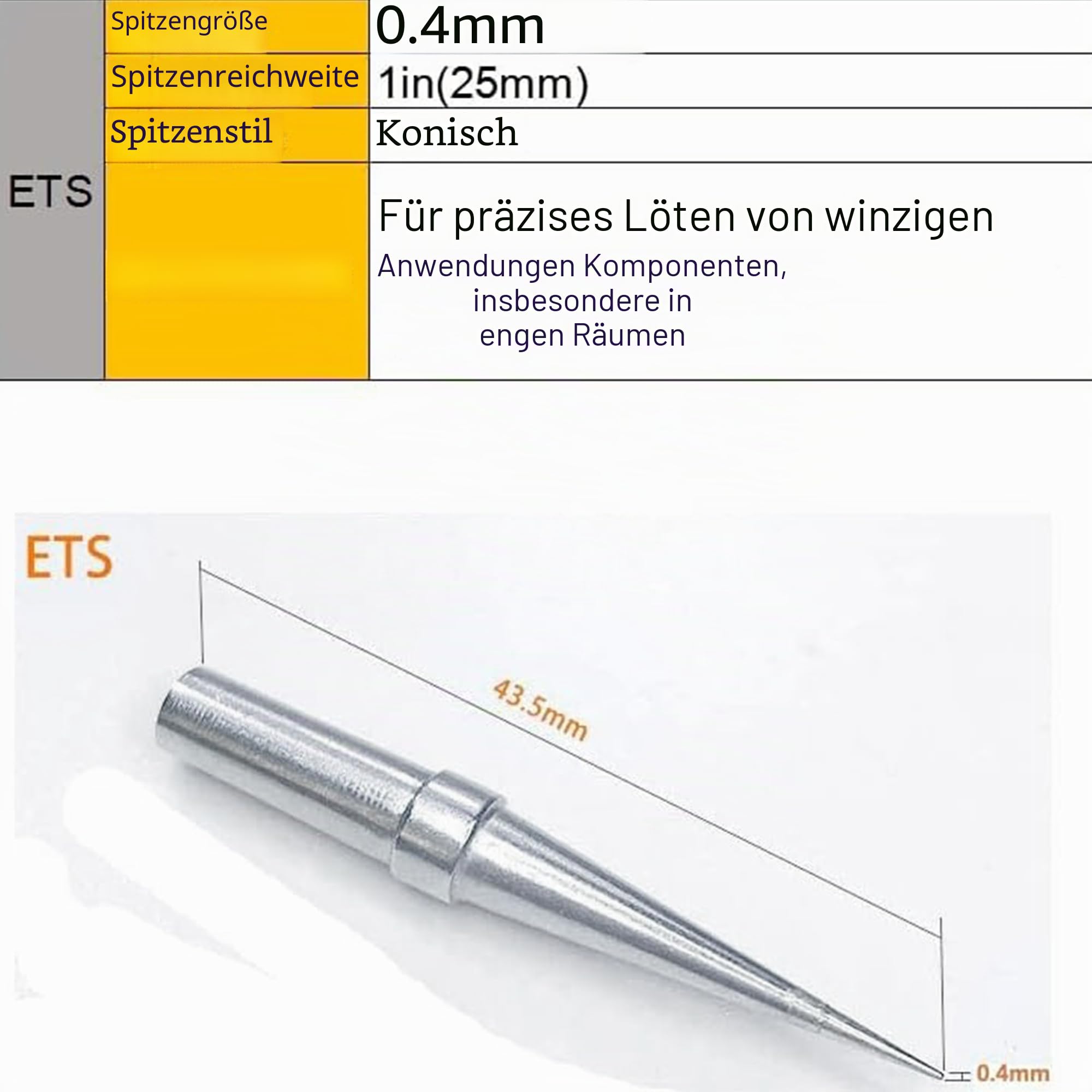 ET Lötkolben Spitzen Set ETS ETA ETB ETT ETD Ersatz für Weller WES51 WESD51 WE1010NA PES51 Lötkolben Griff Spitze Schweißstift Düse Lötkolben Set (5PCS Spitzenset)