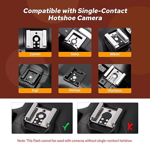 Miniatura 7 de Godox Flash Lux Junior Retro para cámara, GN12 Vintage Universal Flash Speedlite, 7 niveles de potencia 1/1-1/64, Godox pequeño flash para cámaras