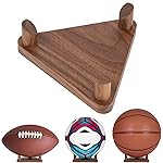 PUERSI Ball Stand Display Stand for Basketball Football Soccer Volleyball, Walnut Ball Holder Case Rack