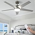 DWVO 52" Ceiling Fan with Lights and Remote, 3 Blade Ceiling Fan with Light Tri-Color Temperature, Modern Ceiling Fan with Reversible 6 Speed,Quiet DC Motor for Bedroom, Living Room