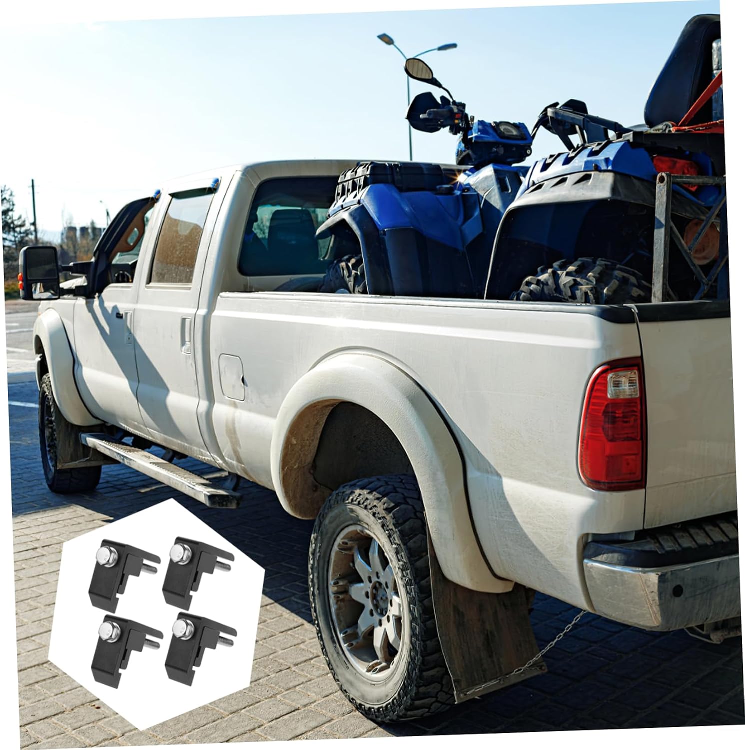 PRETYZOOM Heavy Duty Aluminum Track System Mounting Clamps Kit for Pickup Truck Bed Utility Brackets Sturdy Accessory for Camping and Cover Installation