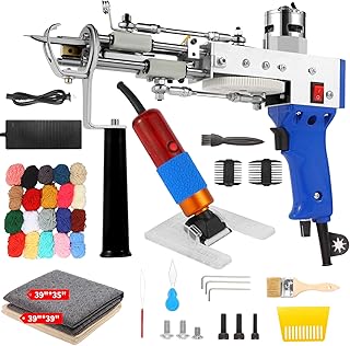 Rug Tufting Gun Kit with Carpet Trimmer, 2 in 1 Cut &amp; Loop Pile Tufting Gun with Tufting Cloth, Rug Making kit for Beginners