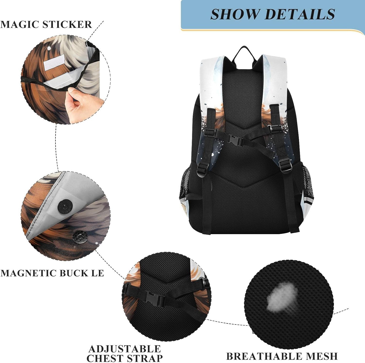 Laptop Backpack Fashion Travel Backpack for Women Men Fox in Forest School Backpack for Teens Boys Girls,Water Resistant & Lightweight