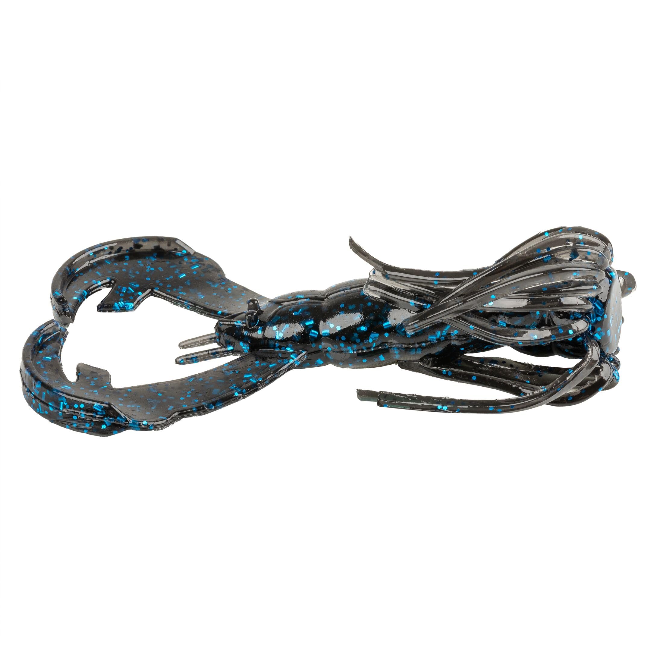 Strike King (RGBLCRW-2) Baby Luau Craw Fishing Lure, Skirted Soft Plastic Finesse Creature Bait, High Action Claws and Skirt, Patented Rage Flange, 3-Inches, 9-Pack, Black & Blue