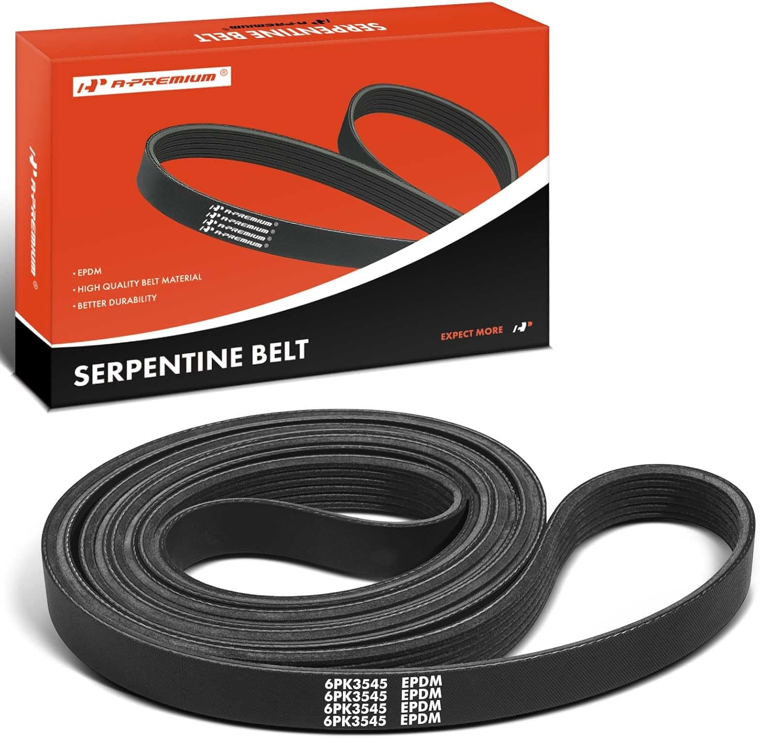 A-Premium Serpentine Belt 139.56 In For Chevrolet Silverado 2500 HD, Silverado 3500 HD & GMC Sierra 2500 HD, Sierra 3500 HD, 2017 2018 2019, 6.6L