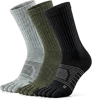 3 Pairs Merino Wool Blend Toe Socks for Men Women,Lightweight Moisture Wicking Socks