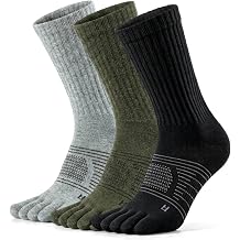 Merino Wool Blend Toe Socks for Men Women, Lightweight Moisture Wicking Thin Socks, 3 Pairs